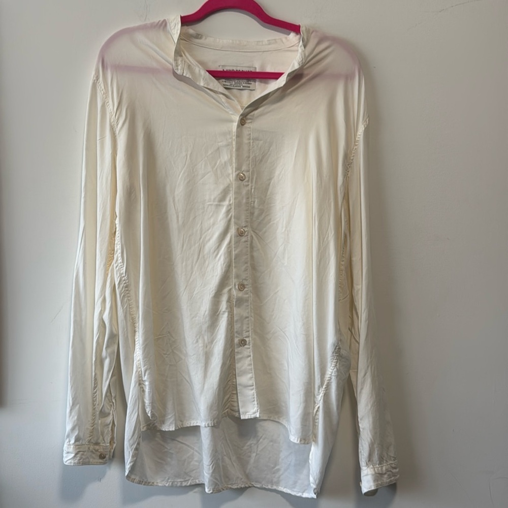A Kind Of Guise Off White Ivory Button Down Shirt in Size Medium 100% Lyocell